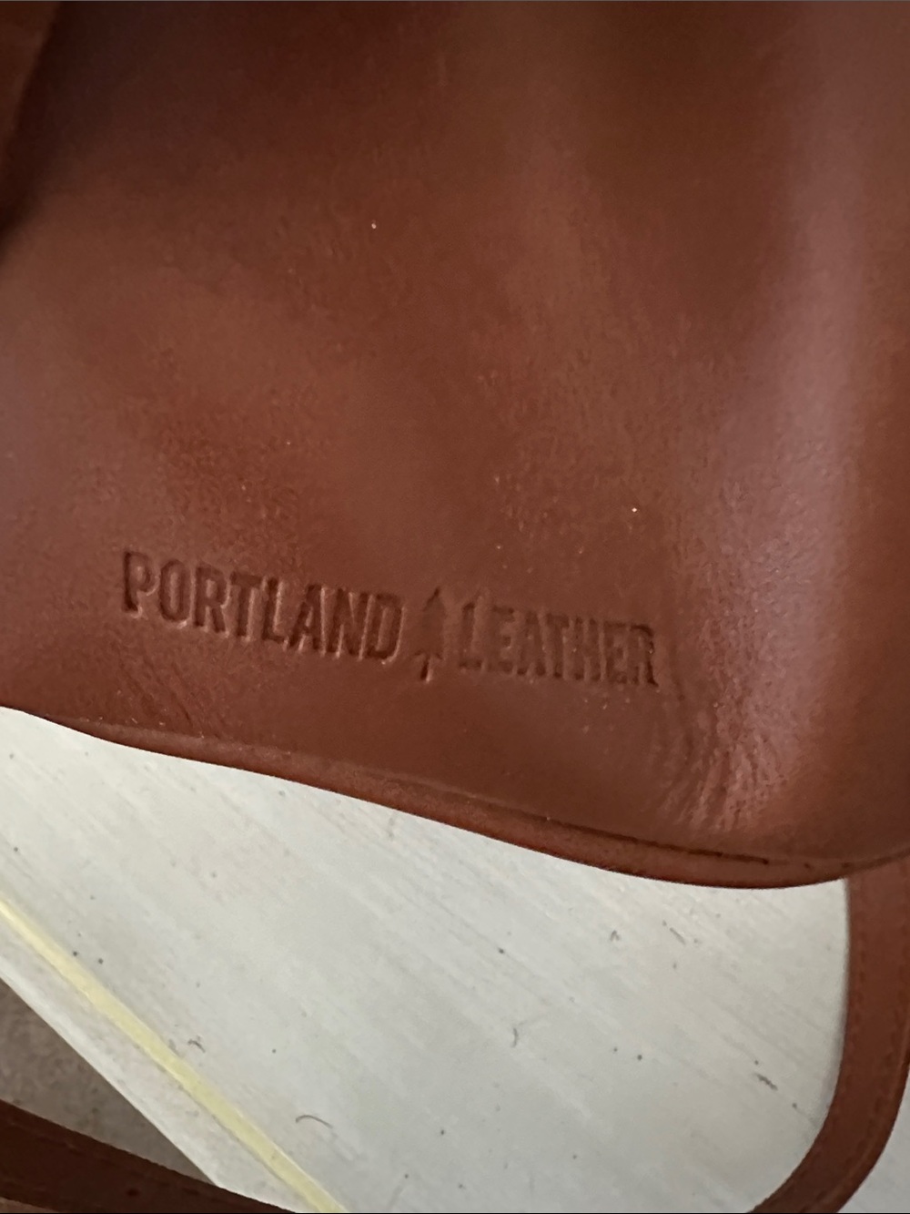 Portland Leather Honey Brown Butterfly Bucket Shoulder Bag - Picture 9 of 10